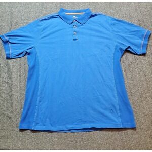 Territory Ahead Polo Shirt Mens Size XLT Blue With Gold Stitching 100% Cotton